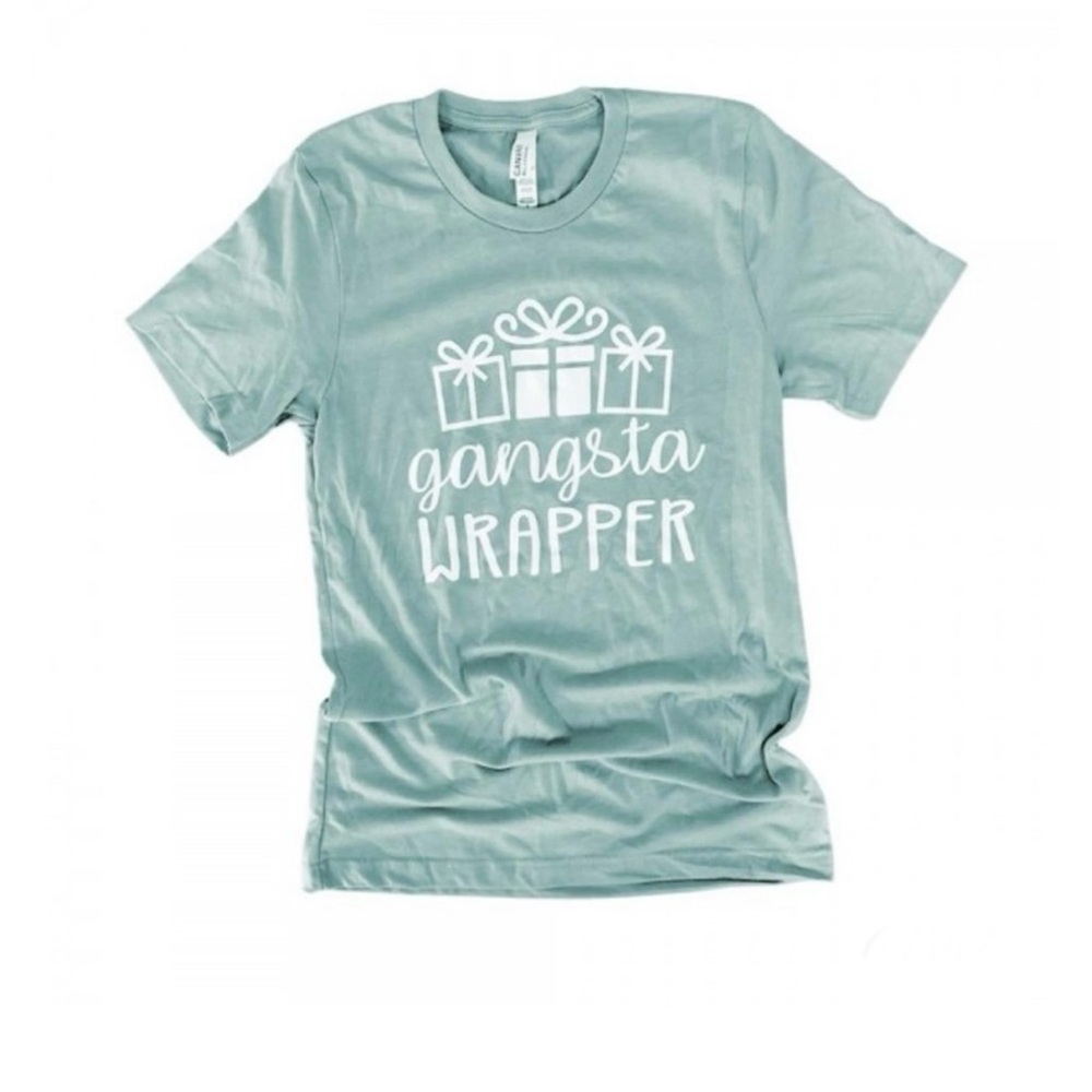 Gangsta Wrapper Graphic Tee in Light Blue